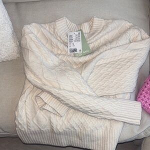 H&M Cream Cable Knit Women's Sweater